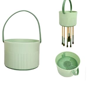 Green Makeup Brush Cleaning Bucket